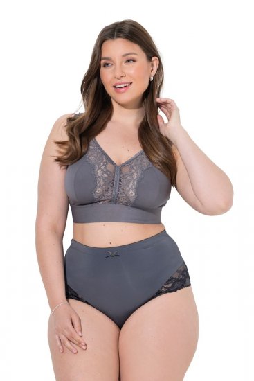 Ulla Popken 809385 Braga moldeadora con encaje Antracita - Ropa moldeadora - 
