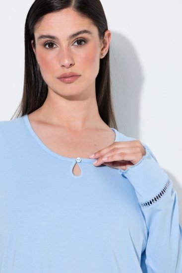 Ulla Popken 810592 Pijama con encaje Azul claro - Pijamas/ropa de estar en casa - 