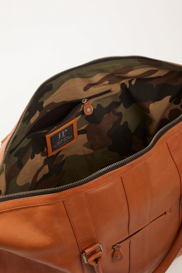 JP1880 810787 Bolsa de viaje en piel de napa ovina Marrón coñac - Bolsos - 