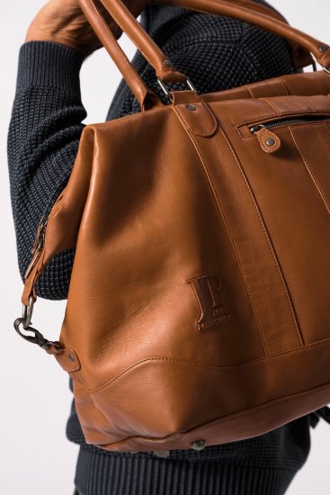 JP1880 810787 Bolsa de viaje en piel de napa ovina Marrón coñac - Bolsos - 