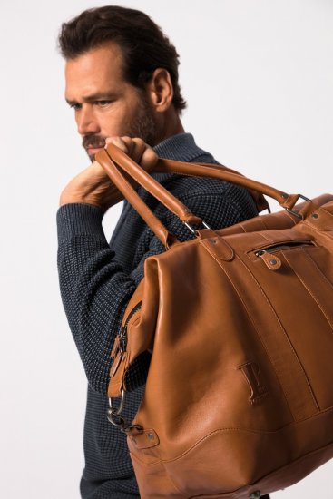 JP1880 810787 Bolsa de viaje en piel de napa ovina Marrón coñac - Bolsos - 