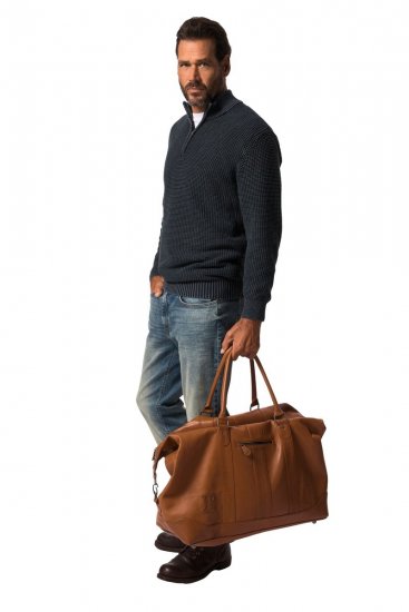 JP1880 810787 Bolsa de viaje en piel de napa ovina Marrón coñac - Bolsos - 