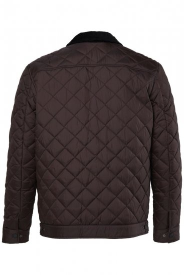 JP1880 811805 Chaqueta acolchada con cuello de pana Marrón negro - Chaquetas - Chaquetas Tallas Grandes 2XL-8XL