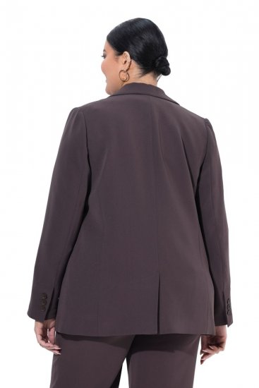Ulla Popken 811944 Blazer clásico Marrón caoba - Blazers - Blazers en tallas grandes para mujer
