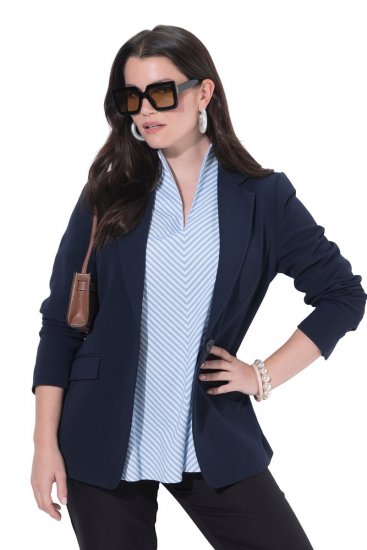 Ulla Popken 811944 Blazer clásico Azul marino - Blazers - Blazers en tallas grandes para mujer