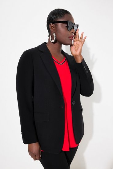 Ulla Popken 811944 Blazer clásico Negro - Blazers - Blazers en tallas grandes para mujer