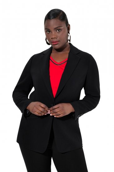 Ulla Popken 811944 Blazer clásico Negro - Blazers - Blazers en tallas grandes para mujer