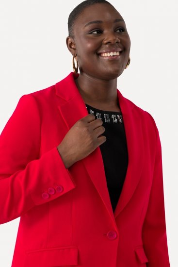 Ulla Popken 811944 Blazer clásico Rojo - Blazers - Blazers en tallas grandes para mujer