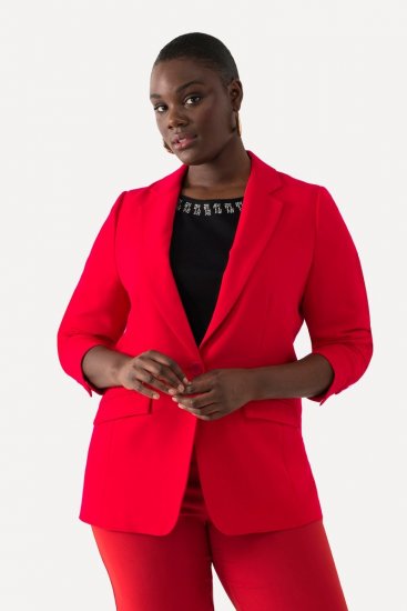 Ulla Popken 811944 Blazer clásico Rojo - Blazers - Blazers en tallas grandes para mujer