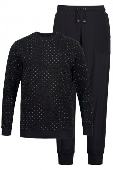 JP1880 Two-piece Pyjamas Long Sleeve and Long Trousers Black - Ropa interior - Ropa interior 2XL-8XL