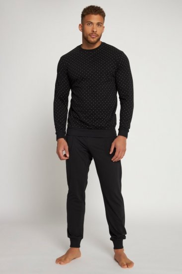 JP1880 Two-piece Pyjamas Long Sleeve and Long Trousers Black - Ropa interior - Ropa interior 2XL-8XL