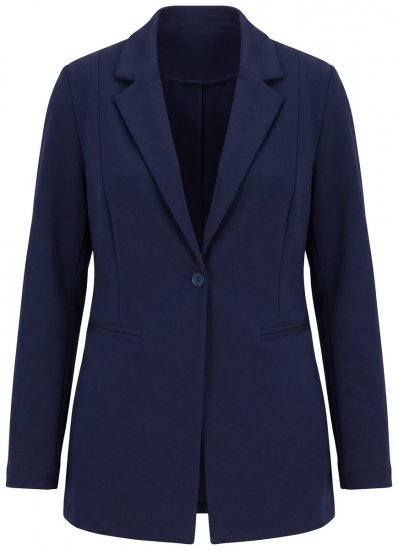 Ulla Popken 812754 Blazer de punto de Roma Azul marino - Blazers - Blazers en tallas grandes para mujer