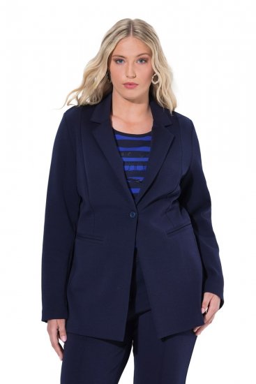 Ulla Popken 812754 Blazer de punto de Roma Azul marino - Blazers - Blazers en tallas grandes para mujer