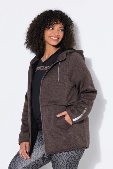 Ulla Popken 812880 Chaqueta de punto polar con forro teddy Topo - Ropa de lana - 