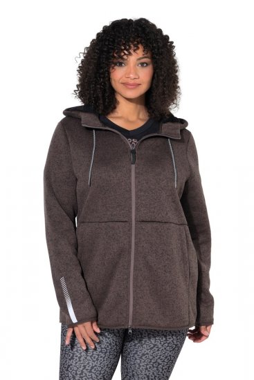 Ulla Popken 812880 Chaqueta de punto polar con forro teddy Topo - Ropa de lana - 