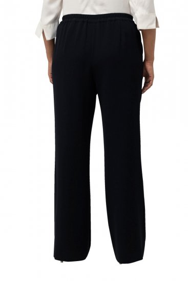 Ulla Popken 813306 Pantalón de traje ancho con cintura elástica Azul marino - Pantalones de tela - Pantalones anchos de tela para mujer