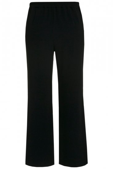 Ulla Popken 813306 Pantalón de traje ancho con cintura elástica Negro - Pantalones de tela - Pantalones anchos de tela para mujer