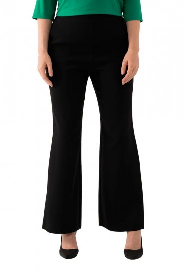 Ulla Popken 813306 Pantalón de traje ancho con cintura elástica Negro - Pantalones de tela - Pantalones anchos de tela para mujer