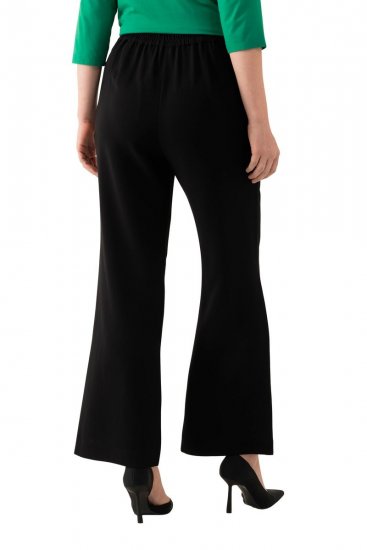 Ulla Popken 813306 Pantalón de traje ancho con cintura elástica Negro - Pantalones de tela - Pantalones anchos de tela para mujer