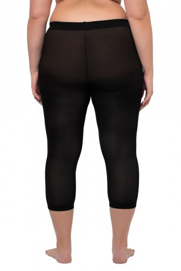 Ulla Popken 815580 Leggings de media 3/4 con protección de muslos 80 den Negro - Medias & calcetines - 