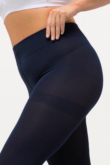 Ulla Popken 815580 Leggings de media 3/4 con protección de muslos 80 den Azul marino - Medias & calcetines - 