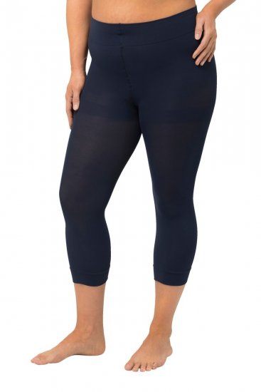 Ulla Popken 815580 Leggings de media 3/4 con protección de muslos 80 den Azul marino - Medias & calcetines - 
