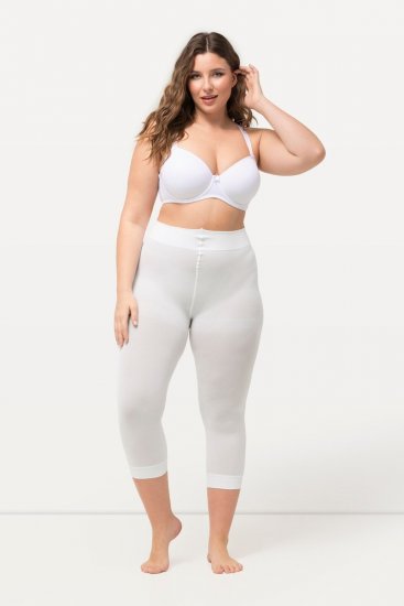 Ulla Popken 815580 Leggings de media 3/4 con protección de muslos 80 den Blanco - Medias & calcetines - 