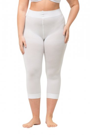 Ulla Popken 815580 Leggings de media 3/4 con protección de muslos 80 den Blanco - Medias & calcetines - 