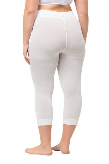 Ulla Popken 815580 Leggings de media 3/4 con protección de muslos 80 den Blanco - Medias & calcetines - 