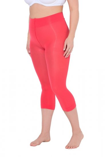 Ulla Popken 815580 Leggings de media 3/4 con protección de muslos 80 den Rojo claro - Medias & calcetines - 