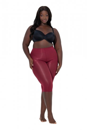 Ulla Popken 815580 Leggings de media 3/4 con protección de muslos 80 den Rojo - Medias & calcetines - 