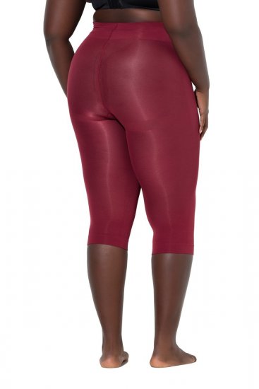 Ulla Popken 815580 Leggings de media 3/4 con protección de muslos 80 den Rojo - Medias & calcetines - 
