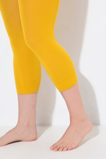 Ulla Popken 815580 Leggings de media 3/4 con protección de muslos 80 den Amarillo mostaza - Medias & calcetines - 