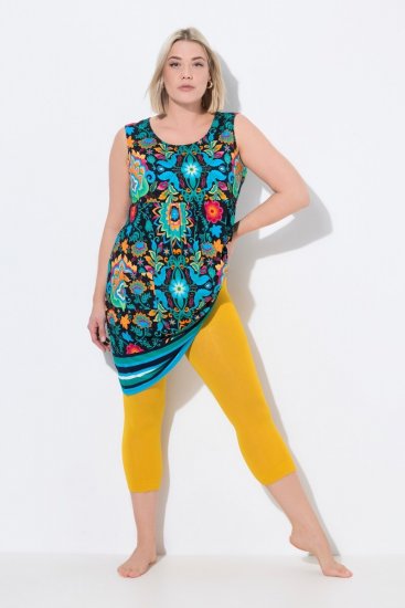 Ulla Popken 815580 Leggings de media 3/4 con protección de muslos 80 den Amarillo mostaza - Medias & calcetines - 