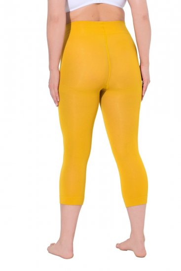 Ulla Popken 815580 Leggings de media 3/4 con protección de muslos 80 den Amarillo mostaza - Medias & calcetines - 