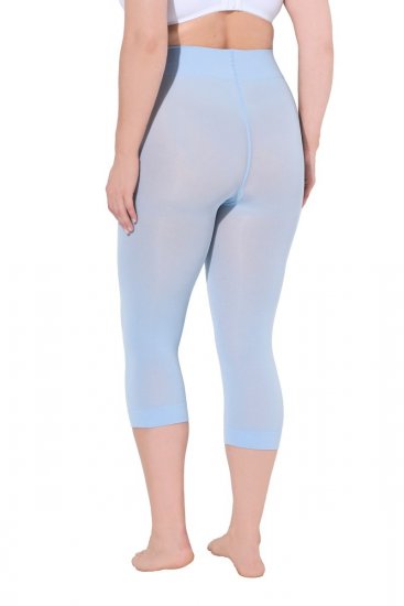 Ulla Popken 815580 Leggings de media 3/4 con protección de muslos 80 den Azul claro - Medias & calcetines - 