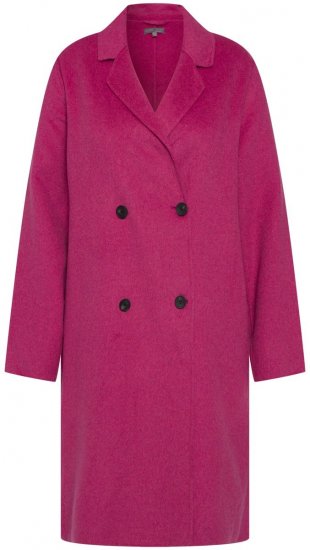 Ulla Popken 816744 Abrigo cruzado efecto lana Rosa - Abrigos - Abrigos de talla grande