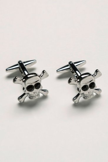 JP1880 816868 Gemelos con calavera Gris plata - Joyas - 