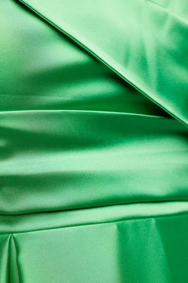 Ulla Popken 817135 Vestido de noche evasé con cuello de pico Verde - Vestidos de noche - Vestidos de fiesta de gran talla