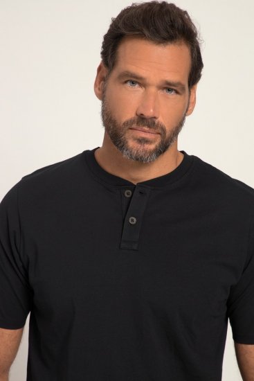 JP1880 818628 Camiseta Henley con corte para barriga Negro - Camisetas - Camisetas - 2XL-14XL
