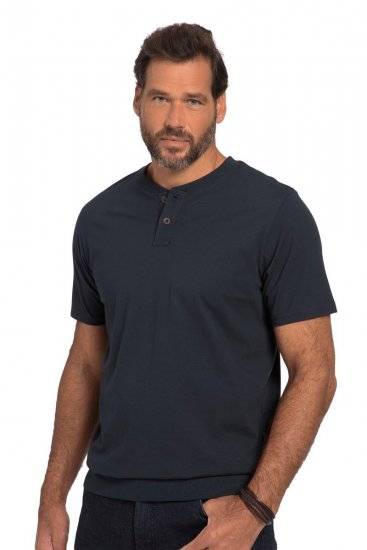JP1880 818628 Camiseta Henley con corte para barriga Azul marino - Camisetas - Camisetas - 2XL-14XL