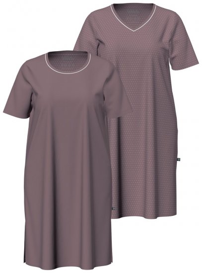 Ulla Popken 819289 Camisón de manga corta pack de 2 Marrón - Camisones - 
