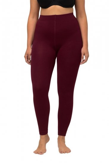 Ulla Popken 819652 Leggings de media con efecto térmico Burdeos - Medias & calcetines - 