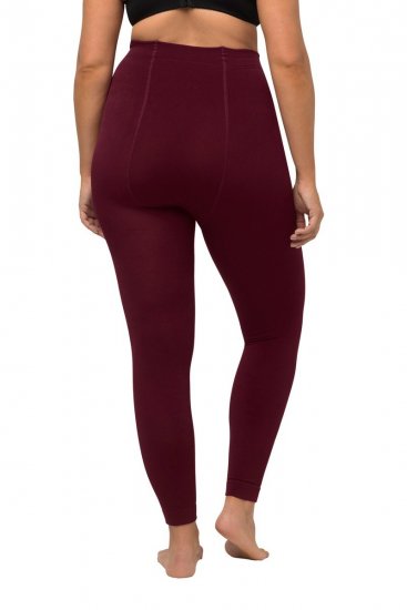 Ulla Popken 819652 Leggings de media con efecto térmico Burdeos - Medias & calcetines - 