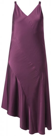 Ulla Popken 820341 Vestido de satén sin mangas con cuello de pico Burdeos - Vestidos de noche - Vestidos de fiesta de gran talla