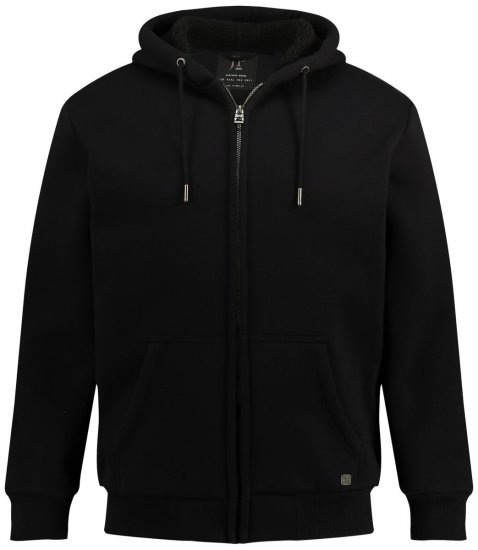 JP1880 820464 Chaqueta con capucha y forro teddy Negro - Sudaderas - Sudaderas 2XL-12XL