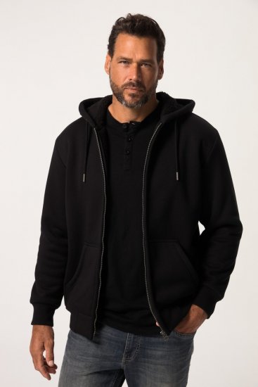 JP1880 820464 Chaqueta con capucha y forro teddy Negro - Sudaderas - Sudaderas 2XL-12XL