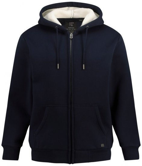 JP1880 820464 Chaqueta con capucha y forro teddy Azul marino - Sudaderas - Sudaderas 2XL-12XL