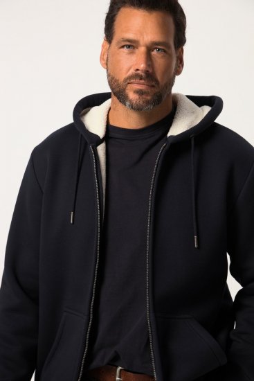 JP1880 820464 Chaqueta con capucha y forro teddy Azul marino - Sudaderas - Sudaderas 2XL-12XL