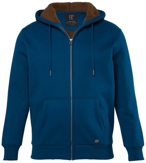 JP1880 820464 Chaqueta con capucha y forro teddy Azul tinta TALL - TALL sudaderas - Sudaderas TALL para hombre alto